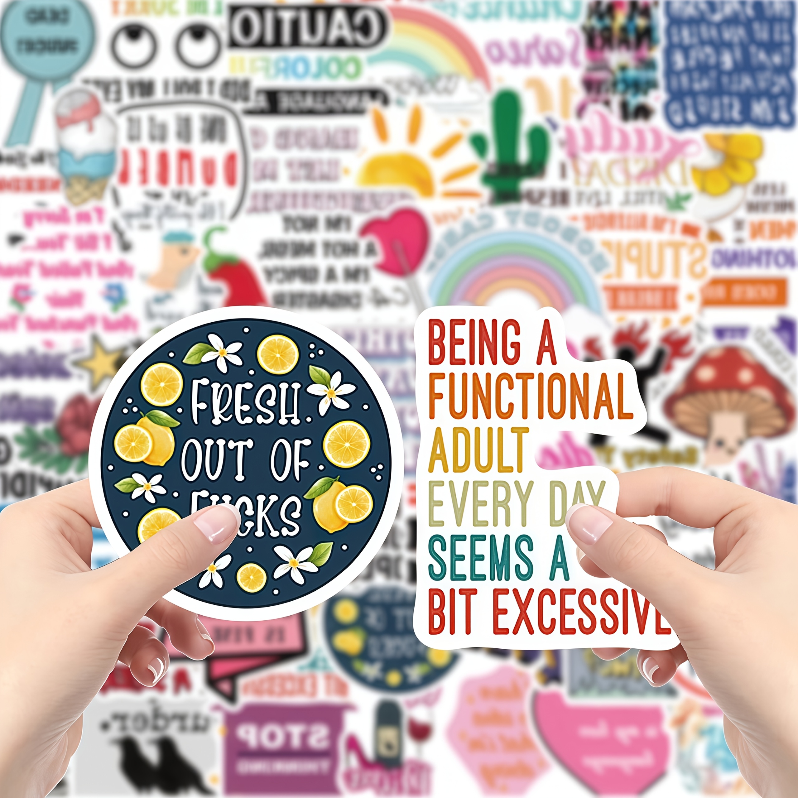 Laptop Accessories Gifts - 50 piece sticker set with satirical