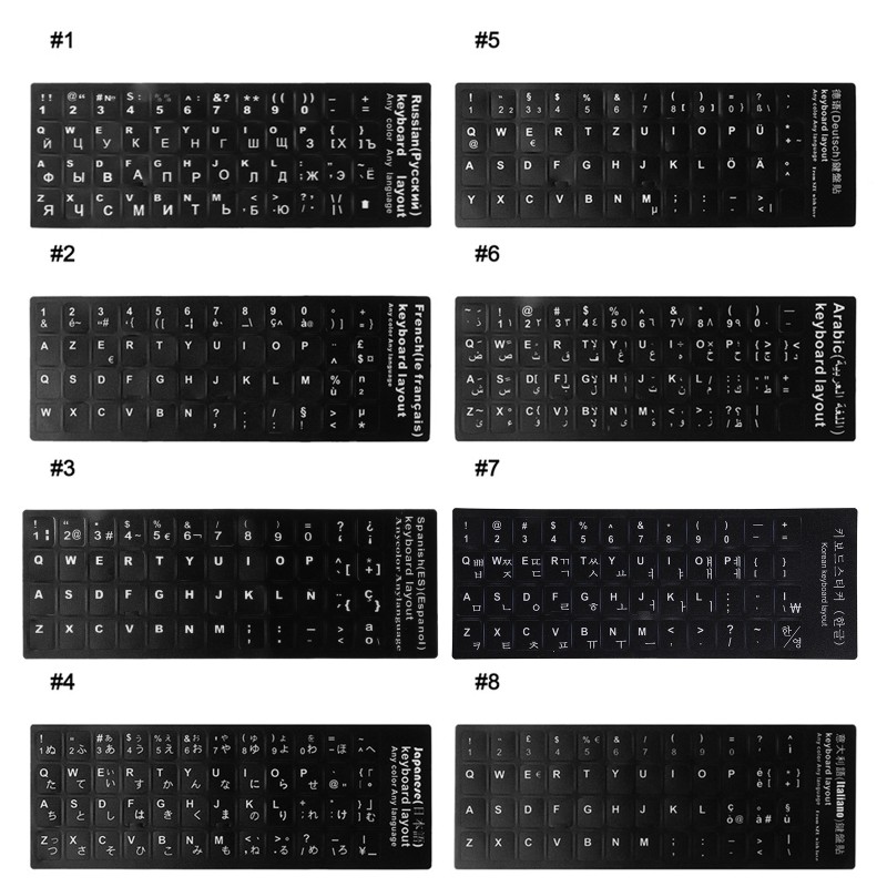 Keyboard Cover Silicone - DN59 Durable Russian/French/Spanish/Japanese/German/Arabic/Korean/Italian Keyboard Language Sticker