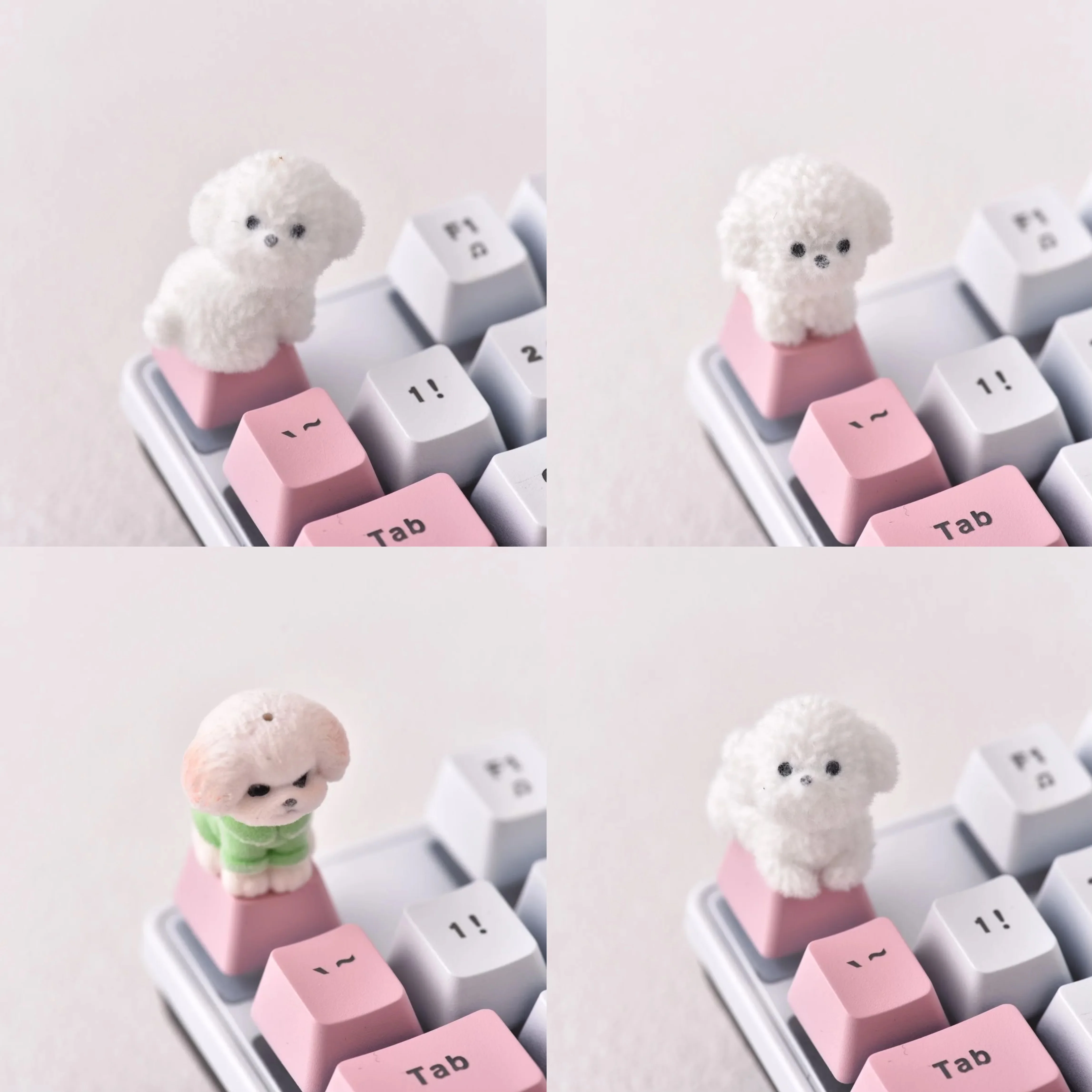 New Plucked Teddy Dog Keycaps  - Keyboard Cover Silicone 리뷰 및 가격