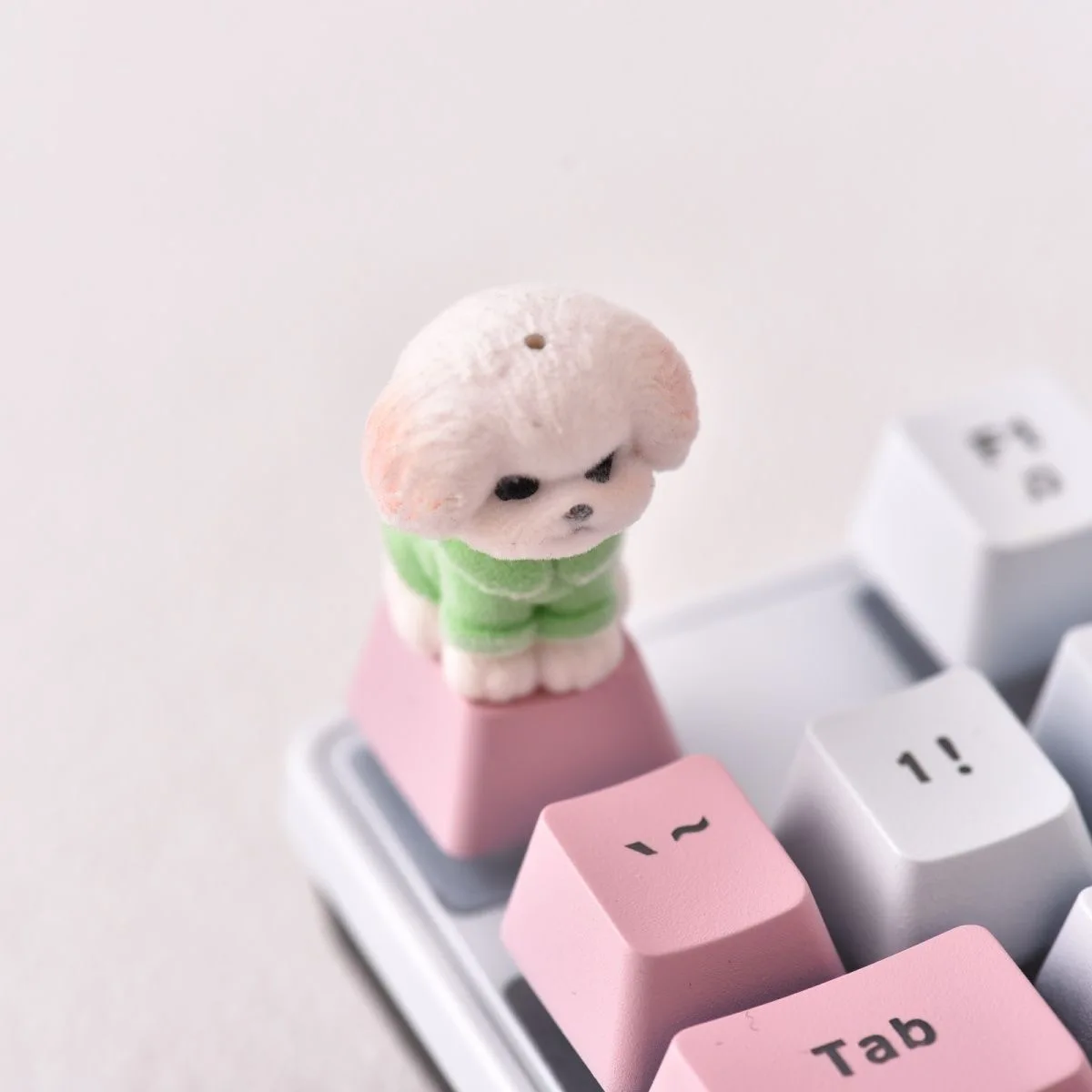 New Plucked Teddy Dog Keycaps  - Keyboard Cover Silicone 리뷰 및 가격